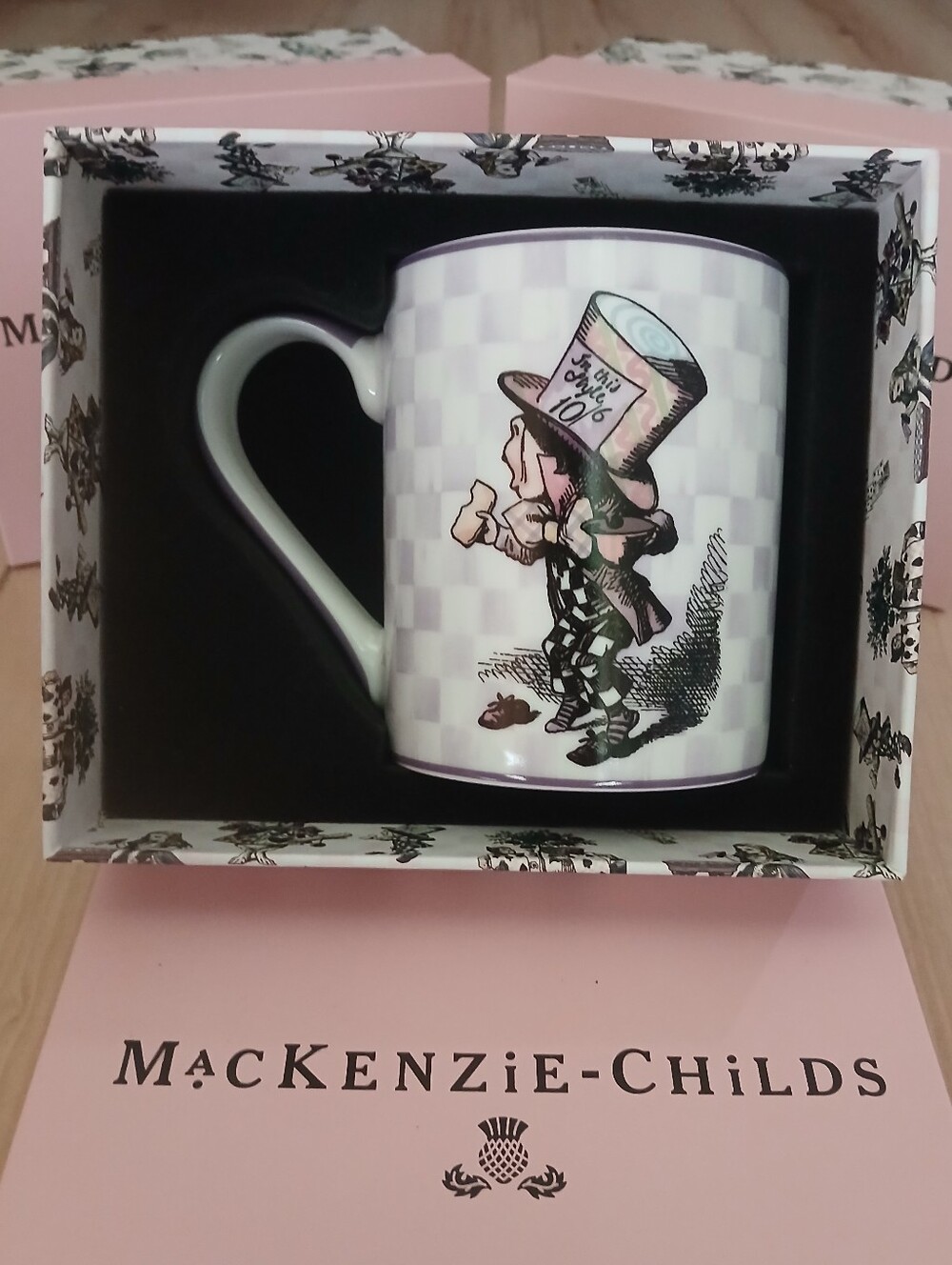 MacKenzie-Childs Mad Hatter Ceramic Mug ~ Brand New In Box